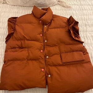 Women's Orange Puffer Vest